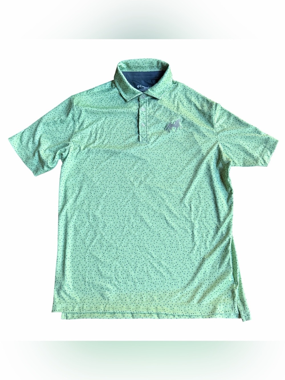 NWOT Columbia Micro-Speckle Geometric Horse Embroidered Omni-Wick Slicer Golf Po